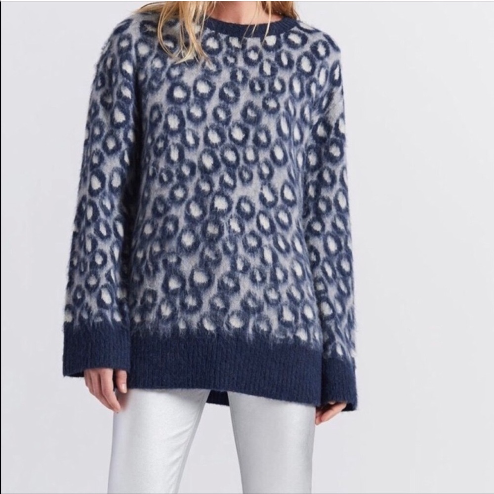 Current elliot blue Cali leopard print sweater